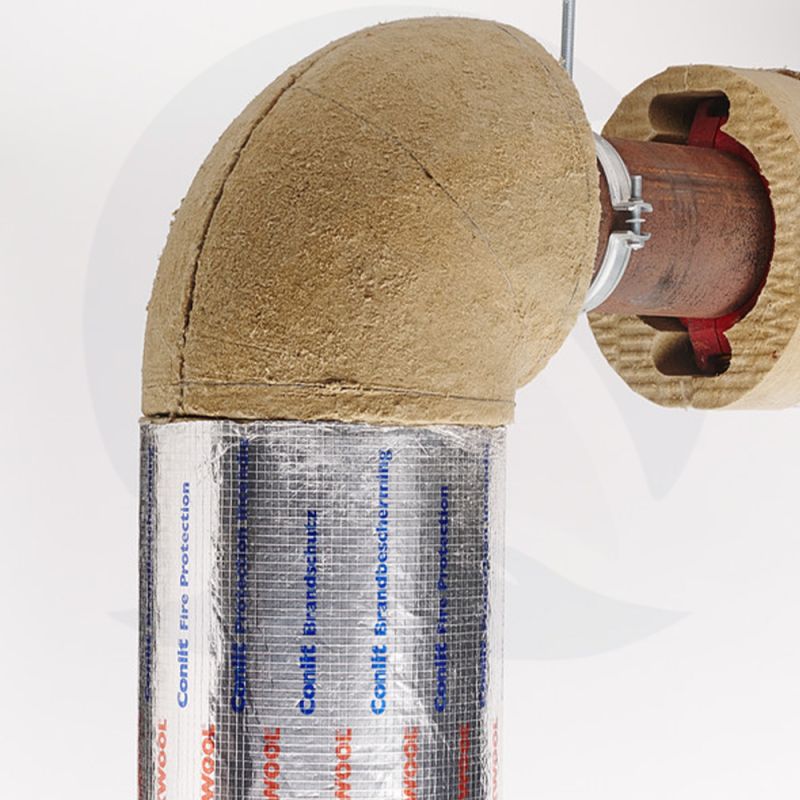 90° Rockwool Conlit PS 150 Sprinkler Section Bogen Brandschutz